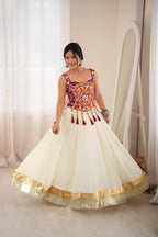Inaya Heavy Rayon Designer Lehenga Choli with Fancy Lagdi Patta Lace, Real Mirror Work & 5 Meter Flair