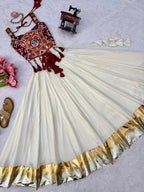 Inaya Heavy Rayon Designer Lehenga Choli with Fancy Lagdi Patta Lace, Real Mirror Work & 5 Meter Flair