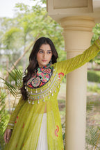 Meher Navratri 2026 Kora Cotton Lehenga with Bandhani Kutchi Patchwork Kurti & 12 Meter Flair