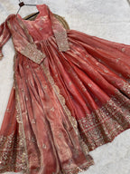 Kashmira Fendi Silk Zari & Sequins Embroidered Gown with Dupatta