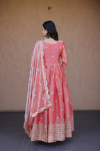 Kashmira Fendi Silk Zari & Sequins Embroidered Gown with Dupatta