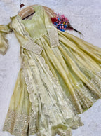 Kashmira Fendi Silk Zari & Sequins Embroidered Gown with Dupatta