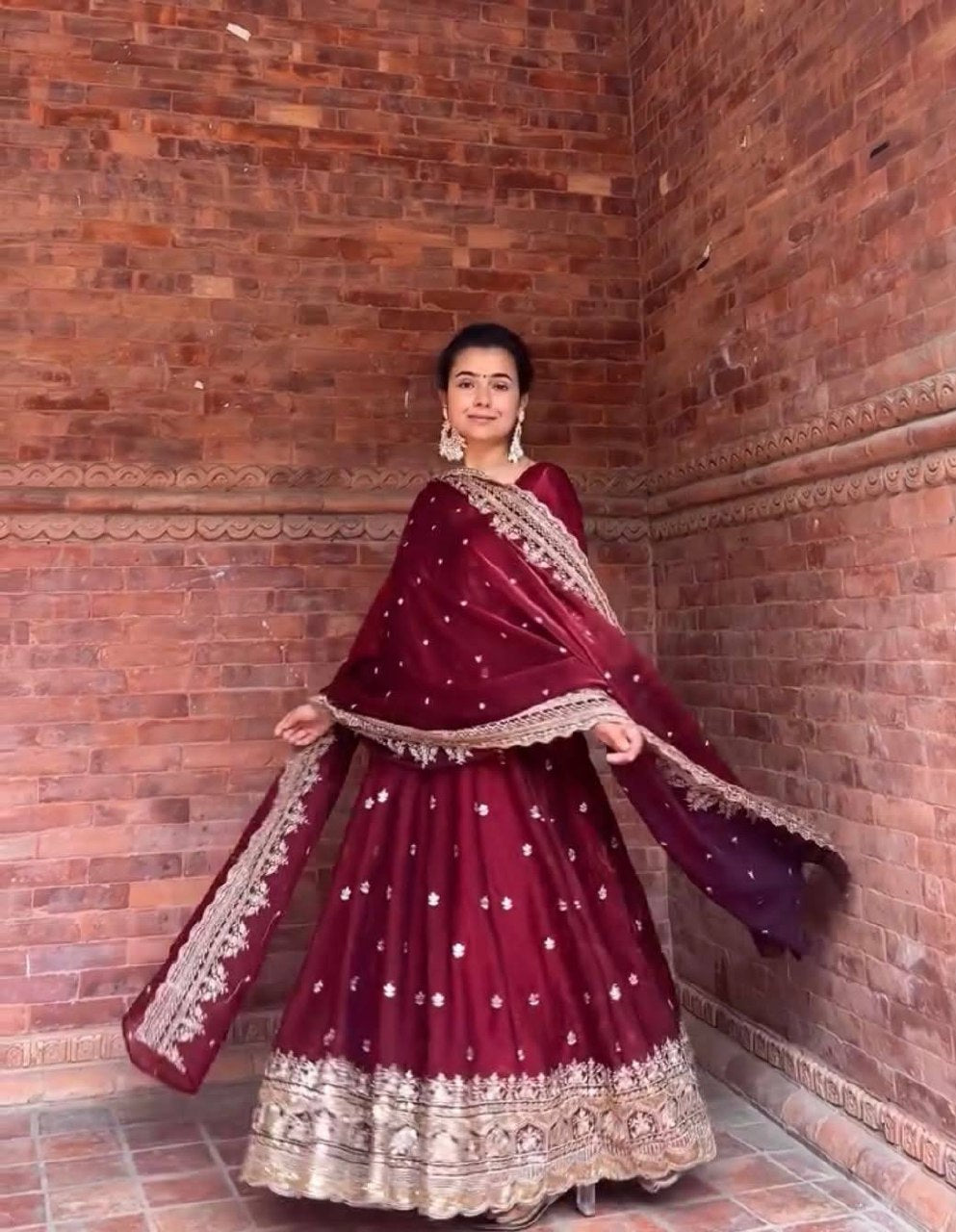 Festive Wear Long Anarkali Suit with Heavy Embroidery Dupatta