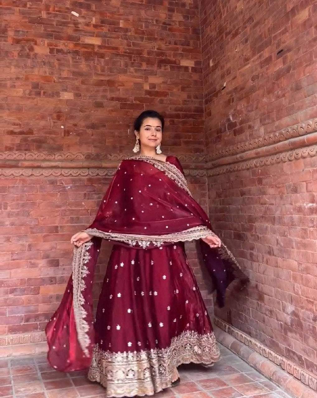 Festive Wear Long Anarkali Suit with Heavy Embroidery Dupatta