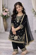Navisha  Silk Sequins Embroidered Palazzo Suit with Dupatta
