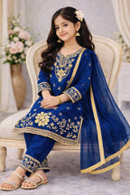 Navisha  Silk Sequins Embroidered Palazzo Suit with Dupatta