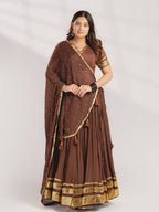 Sitara Navratri Mul Chanderi Gotta Patti Lehenga Choli with 6 Meter Flair, Sequin Embroidered Dupatta & Heavy Latkan