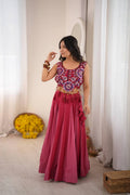 Aafreen Heavy Rayon Designer Lehenga Choli with Fancy Lagdi Patta Lace, 5 Meter Flair & Mirror Work Blouse