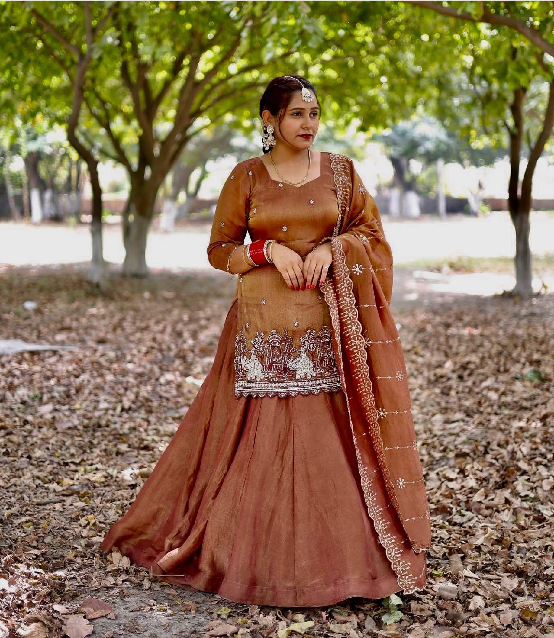 Premium Simmer Silk Lehenga with Zari and Multi Needle Embroidery