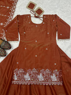 Premium Simmer Silk Lehenga with Zari and Multi Needle Embroidery