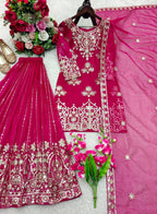 Zarisha Organza Twine Net Sequins Embroidered Sharara Suit with Dupatta