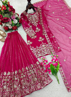Zarisha Organza Twine Net Sequins Embroidered Sharara Suit with Dupatta