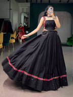 Mehera Pure Cotton Mirror Work Navratri Lehenga Choli Set