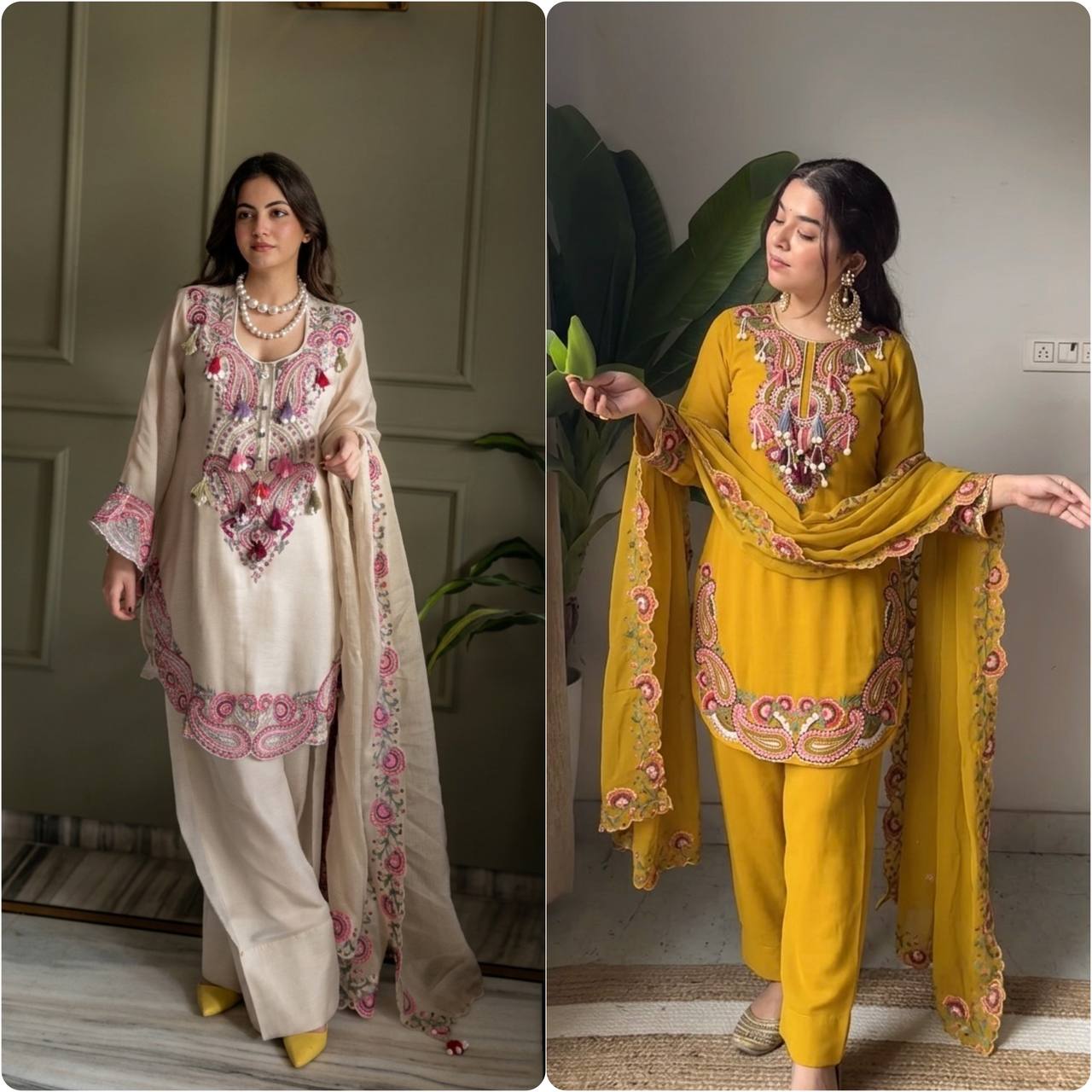 Designer Heavy Georgette Farshi Suit with Thread Embroidery Work