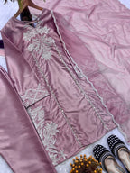Zehra Heavy Natural Crepe Silk Farshi Salwar Suit with Coding Sequin Embroidery, Moti Hand Work & Organza Dupatta