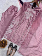 Zehra Heavy Natural Crepe Silk Farshi Salwar Suit with Coding Sequin Embroidery, Moti Hand Work & Organza Dupatta