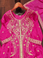 Naayra Chinon Designer Sharara Suit with Sequin Embroidery, Fully Stitched Sharara & Matching Embroidered Dupatta