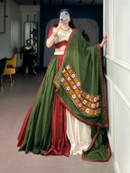 Meher Navratri 2026 Pure Cotton Gamthi Work Lehenga Choli with 8 Meter Flair, Gotta Patti Lace & Designer Dupatta