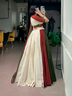 Meher Navratri 2026 Pure Cotton Gamthi Work Lehenga Choli with 8 Meter Flair, Gotta Patti Lace & Designer Dupatta