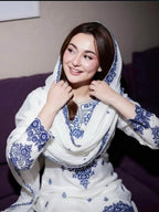 Designer Rayon Cotton Suit with Embroidered Farshi Pant & Silk Dupatta
