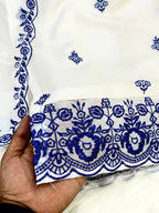 Designer Rayon Cotton Suit with Embroidered Farshi Pant & Silk Dupatta