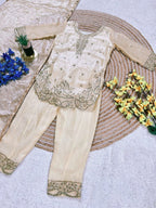 Zivara GMY Silk Sequins Embroidered Palazzo Suit with Dupatta