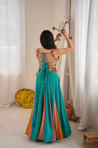 Eshaal Heavy Rayon Designer Lehenga Choli with Fancy Lagdi Patta Lace Mirror Work Blouse