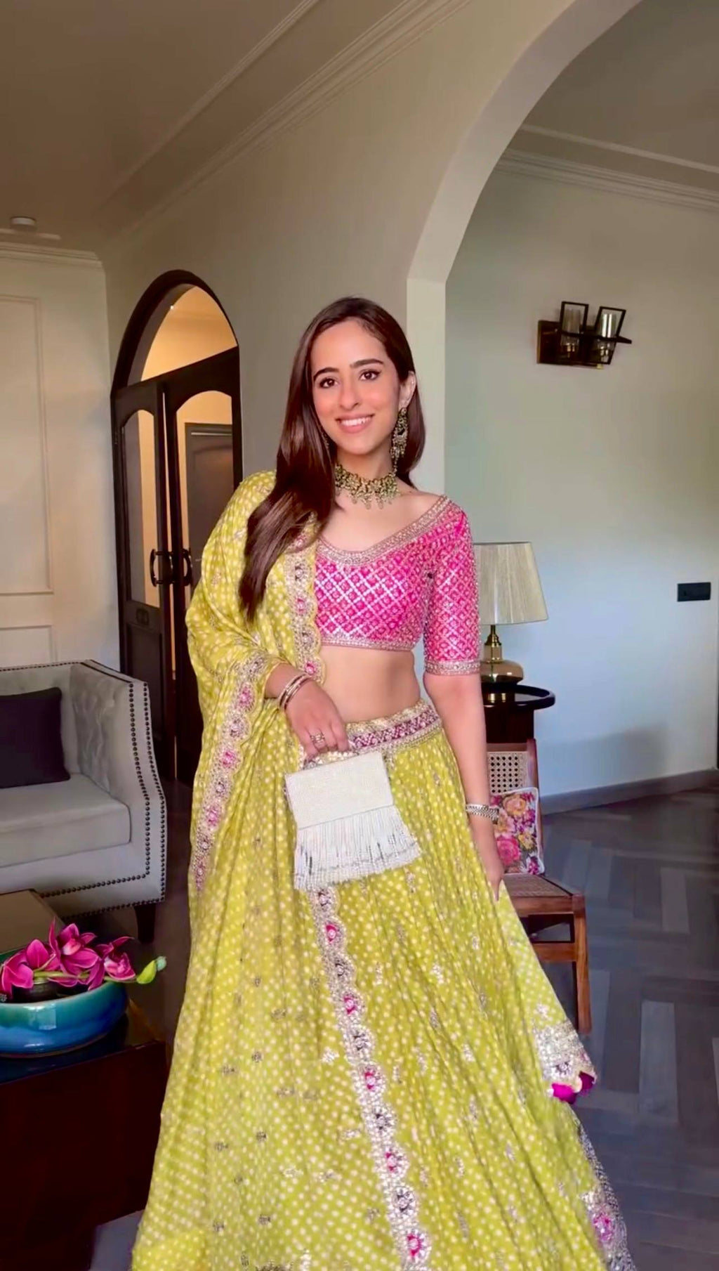 Vihana Gaji Silk Sequin Lehenga Choli with Dori & Thread Work, Thai Silk Blouse and Designer Dupatta