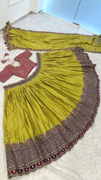 Vihana Gaji Silk Sequin Lehenga Choli with Dori & Thread Work, Thai Silk Blouse and Designer Dupatta