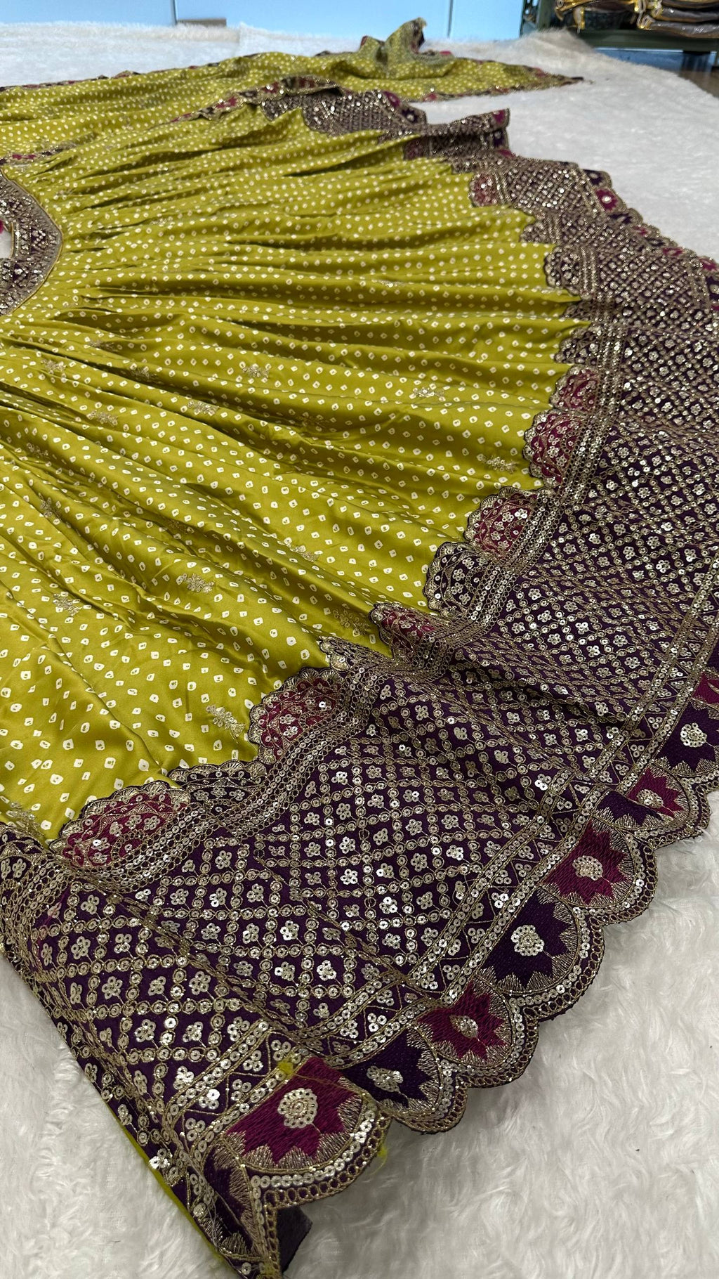 Vihana Gaji Silk Sequin Lehenga Choli with Dori & Thread Work, Thai Silk Blouse and Designer Dupatta