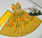 Elara Faux Georgette Digital Print & Sequins Embroidered Lehenga Choli with Butterfly Net Dupatta