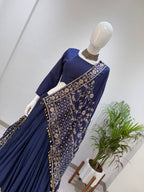 Avira Navratri Designer Rayon Lehenga Choli with 7 Meter Flair & Embroidered Mirror Work Dupatta