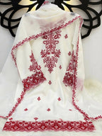Elegant Ethnic Rayon Cotton Thread Work Suit Set