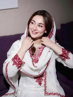 Elegant Ethnic Rayon Cotton Thread Work Suit Set