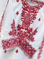 Elegant Ethnic Rayon Cotton Thread Work Suit Set