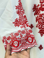 Elegant Ethnic Rayon Cotton Thread Work Suit Set