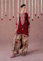 Elegant Embroidered Patiala Salwar Kameez with Georgette Dupatta Set