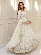 Naayra Embroidered Gown Pant Dupatta Set with Heavy Sequin Work, Festive Party Wear Style