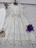 Naayra Embroidered Gown Pant Dupatta Set with Heavy Sequin Work, Festive Party Wear Style