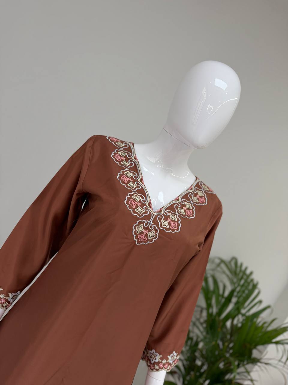 Elara French Crepe Embroidered Top Palazzo Co-Ord Set with Fully Stitched Pants