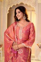 Zehra Fendy Silk Designer Sharara Suit with Multi Embroidery & Sequin Work, Fully Stitched Sharara and Matching Dupatta