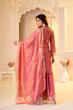 Zehra Fendy Silk Designer Sharara Suit with Multi Embroidery & Sequin Work, Fully Stitched Sharara and Matching Dupatta
