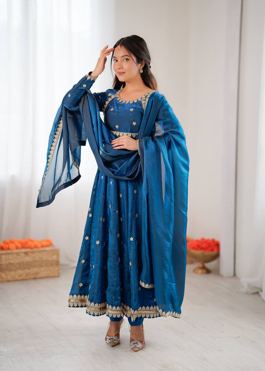 Luxury Embroidered Gown Dress with Designer Dupatta