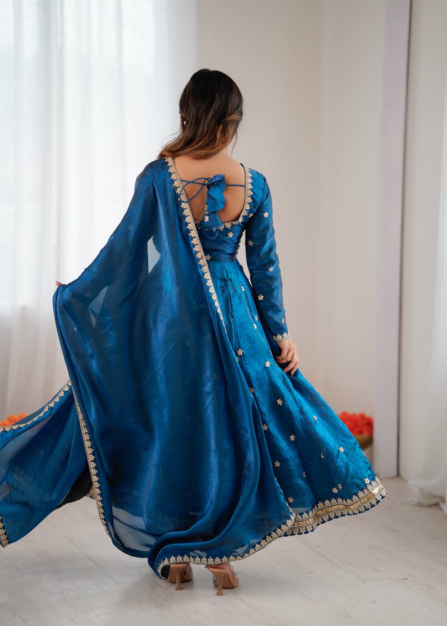 Luxury Embroidered Gown Dress with Designer Dupatta