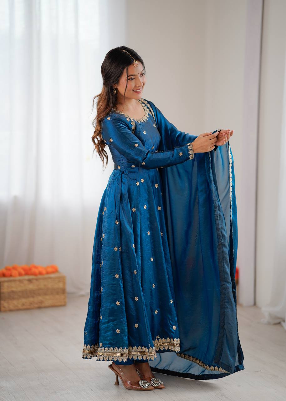Luxury Embroidered Gown Dress with Designer Dupatta