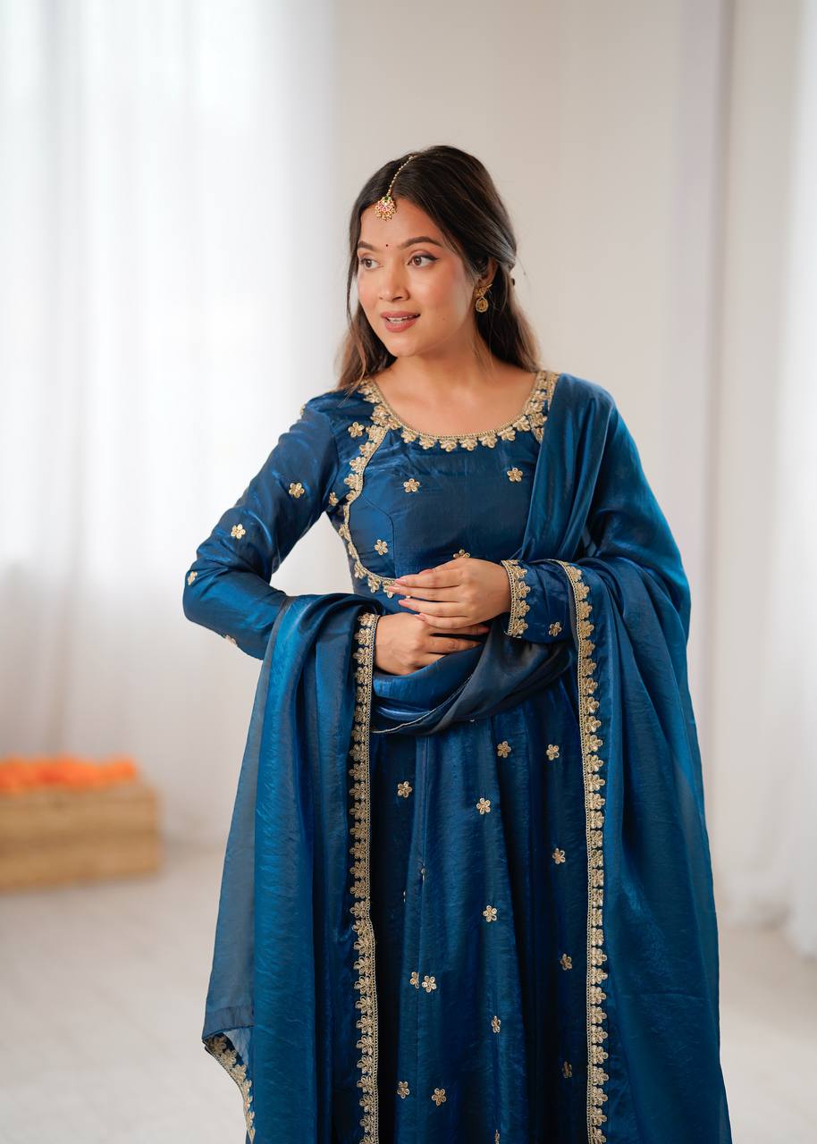 Luxury Embroidered Gown Dress with Designer Dupatta