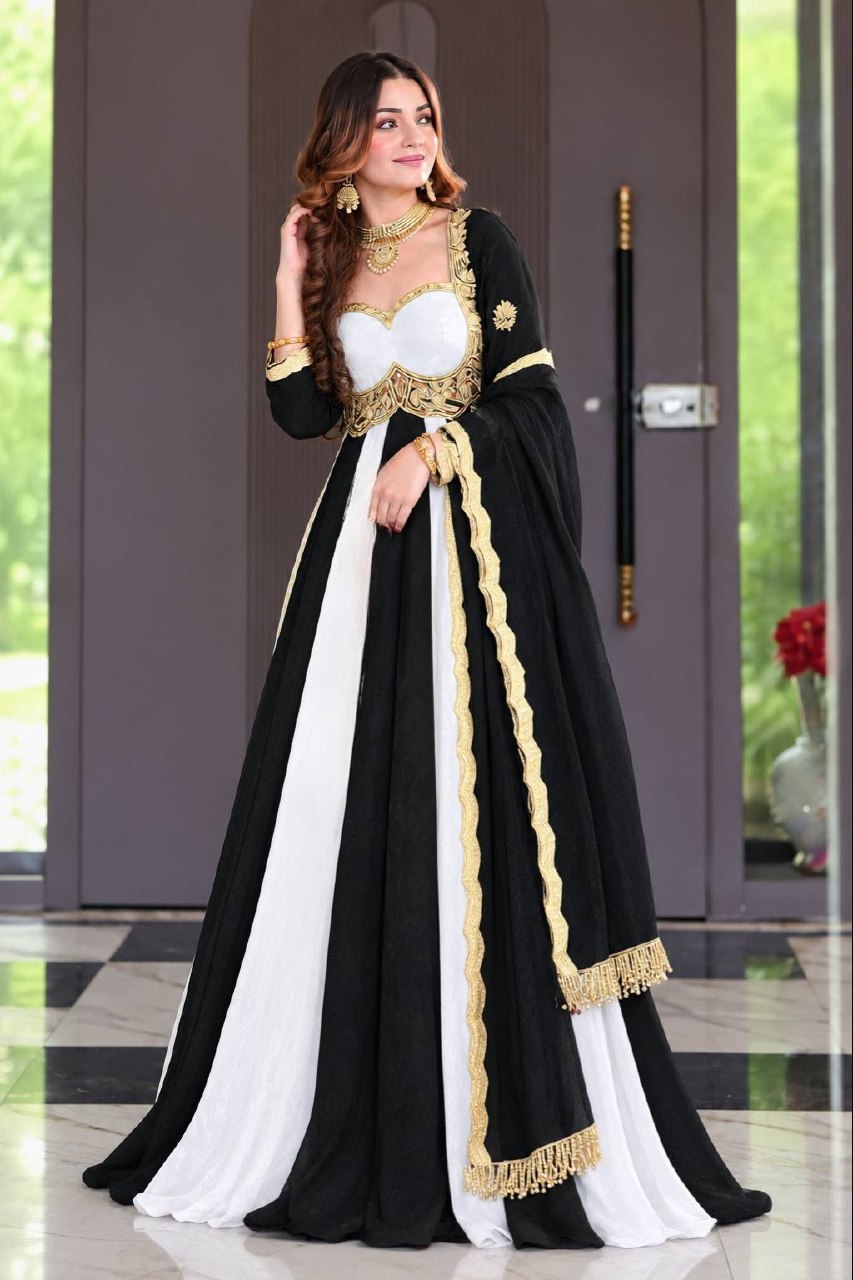 Virellia Designer Heavy Fandy Silk Anarkali Suit with 3mm Sequin & Embroidery Work Dupatta