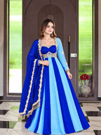 Virellia Designer Heavy Fandy Silk Anarkali Suit with 3mm Sequin & Embroidery Work Dupatta