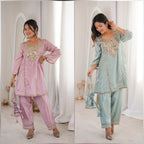 Premium Mirror Embroidered Co-Ord Set with Matching Batwa