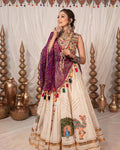 Ishyra Muslin Cotton Digital Print Lehenga with Gota Zari Silk Embroidered Blouse & Georgette Dupatta